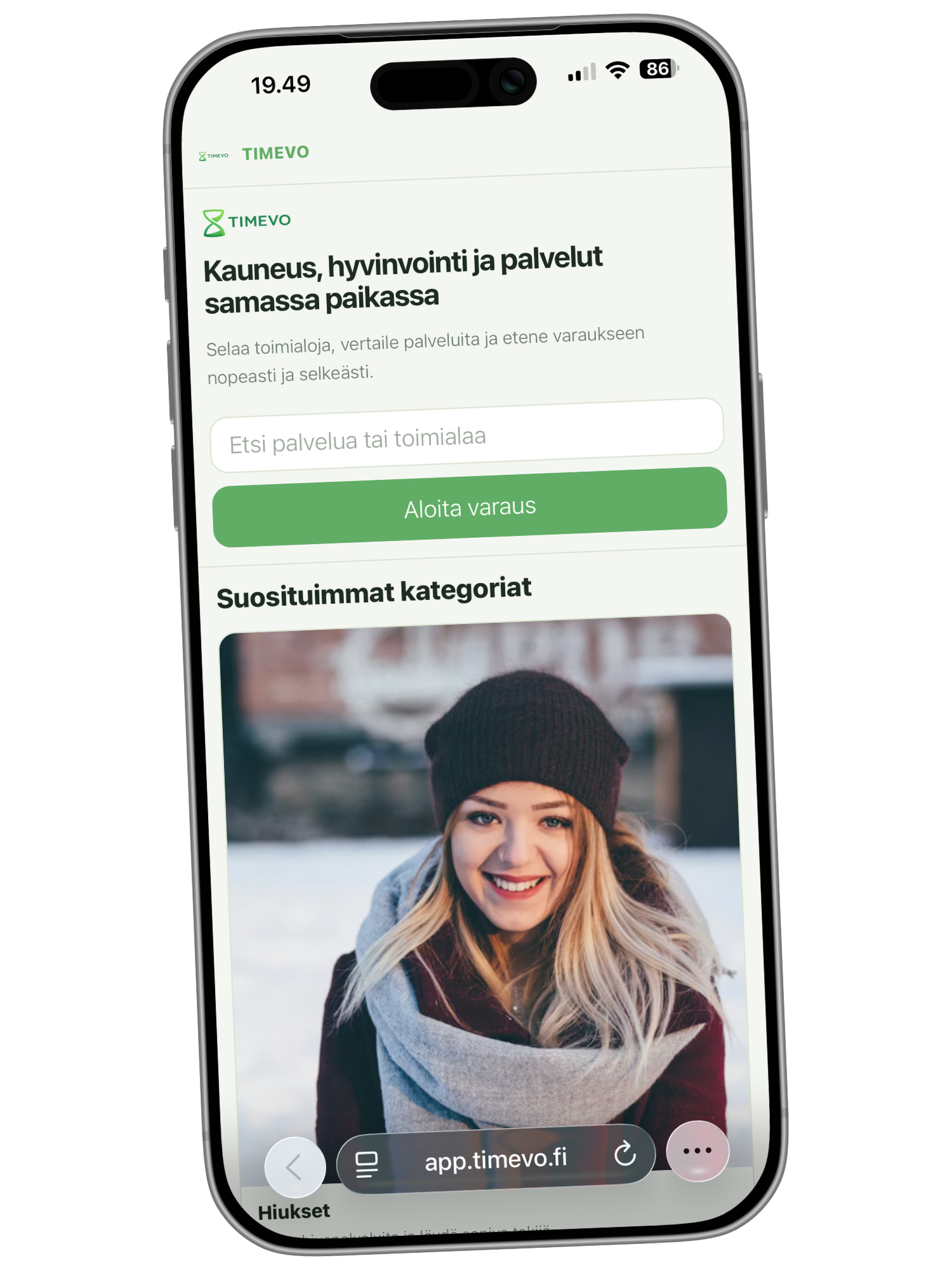 Timevo Löydä puhelimessa